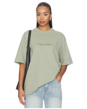Calvin Klein Relaxed Standard Logo Crew Neck Tee - Green