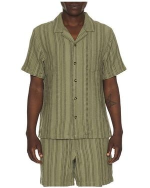 Marine Layer Dobby Resort Shirt - Green