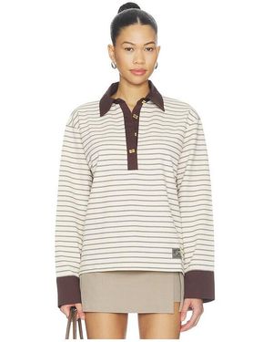 Ganni Single Pique Polo Top En Color Chocolate Talla (También En M, S, Xl, Xs) - Neutro