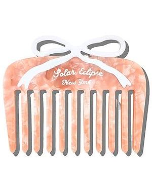 Solar Eclipse Peine De Bolsillo Con Lazo Vintage Pintado A Mano Hand-Painted Vintage Bow Pocket Comb En Color Rosado Talla - Blanco