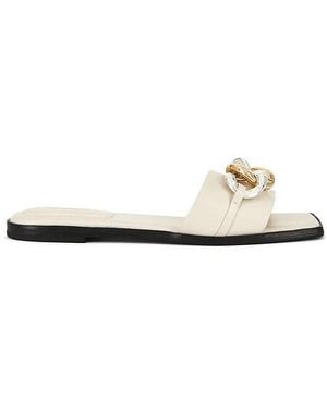 Jonathan Simkhai Arlo Chain Leather Flat Slide - White