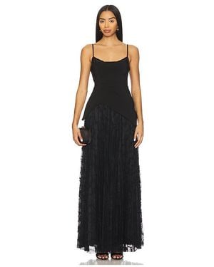 AMUR Leighton Pleated Gown - Black