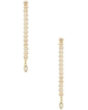 Ettika Marquise Edge Linear Earrings - White