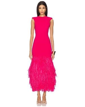 Aje. Kleid Rushes Raffia Knit - Pink