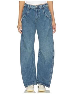 Free People X We The Free Golden Hour Low Rise Trouser - Blue
