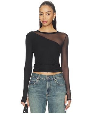 Michael Lauren Solita Long Sleeve Asymmetrical Top En Color Negro Talla (También En S, Xs)