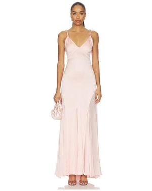 Alice + Olivia Andrina Twist Strap Flare Maxi Dress With Sheer Godets - White