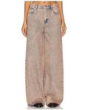 GRLFRND Pierna Ancha Luna Mid Rise Baggy En Color Marrón Talla (También En 25, 26) - Neutro
