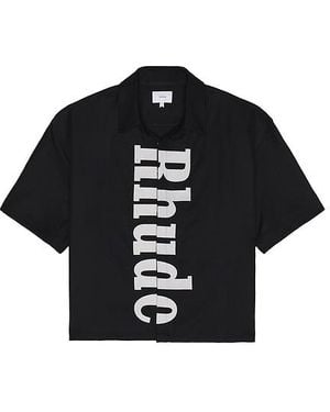 Rhude Centre Logo Button Up Shirt - Black