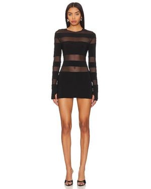 Norma Kamali Spliced Long Sleeve Pickleball Dress - Black