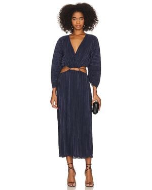 GOOD AMERICAN Always Fits Plisse Midi Dress - Blue