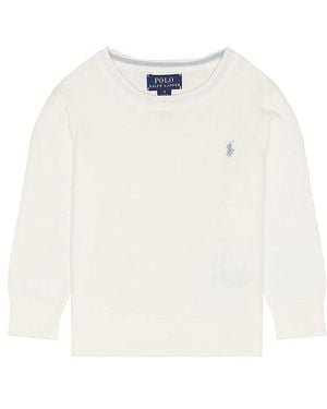Polo Ralph Lauren Long Sleeve Cotton Cable Knit Crewneck Sweater - Weiß
