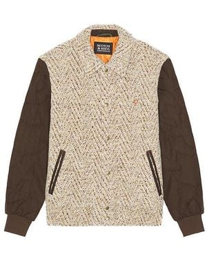 Scotch & Soda Varsity Sports Jacket - ナチュラル