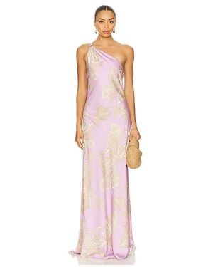 Hemant & Nandita One Shoulder Long Dress - White