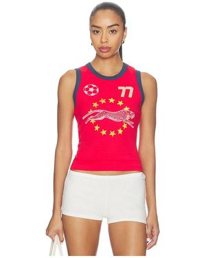 Daydreamer Oberteil Team Cheetah Shrunken Tank - Rot