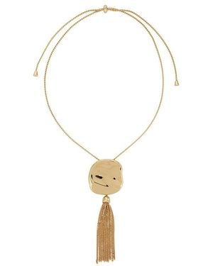 Ettika Molten Metal Tassel Necklace - White