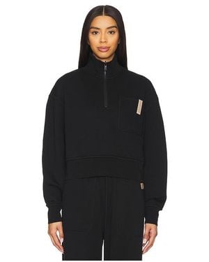 Lunya Silksweats Midweight Reversible Half Zip - Black