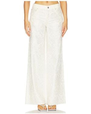 Alice + Olivia Jasper Amazing Embellished Jean En Color Crema Talla (También En 26, 25, 27, 28, 29, 30) - Blanco