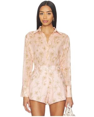Karina Grimaldi Coral Print Blouse - Natural