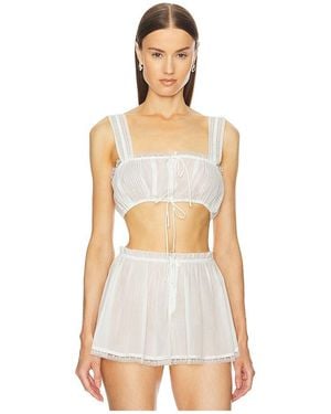 Helsa Voile Camisette Top - White