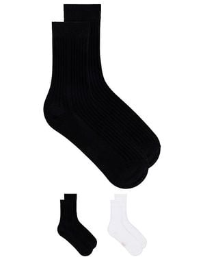 Stems Silky Rib Set Of Two - Black