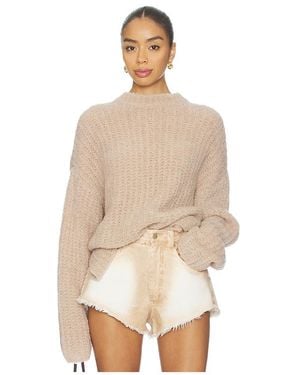 LAPOINTE Oversized Crew Neck Jumper - Natural