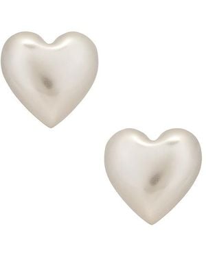 Roxanne Assoulin The Puffy Heart Stud Earrings - White