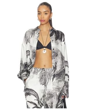 The Attico Feather Print Shirt - White