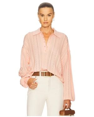 Helsa Addeline Oversized Polo - Pink