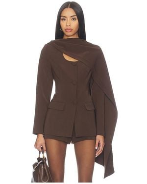 Line & Dot Nimah Scarf Blazer - Brown