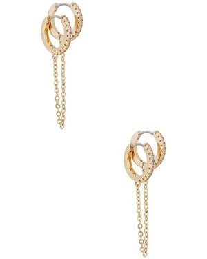 Ettika Double Piercing Crystal Cuff Earring - Metallic