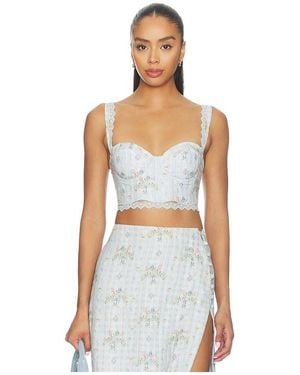 Agua Bendita Jovie Bleu Top En Color Azul Talla (También En - Blanco