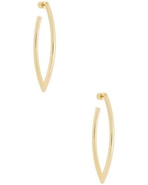 Jennifer Fisher Pendiente Feather Hoop En Color Oro Metálico Talla - Blanco