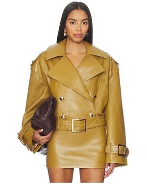 retroféte Lederjacke Malene - Gelb