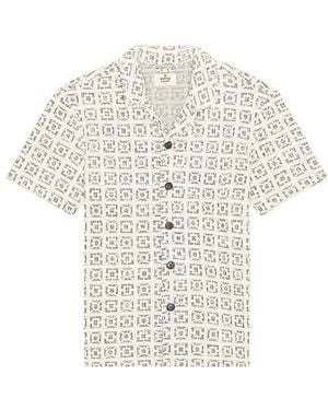 Marine Layer Archive Cam Jacquard Resort Shirt - White