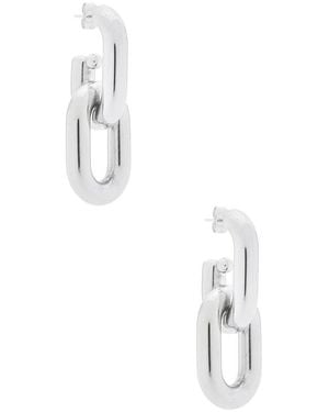 Bronx and Banco Double Link Earrings - White