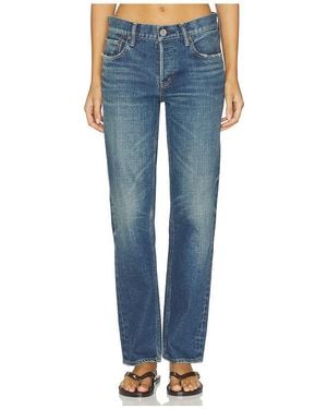 Moussy Hadley Straight Low Rise Jeans - Blue
