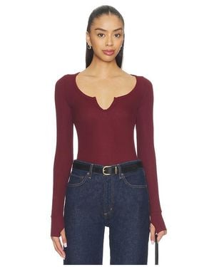 Michael Lauren Maeve Long Sleeve Scoop Neck Top En Color Rojo Talla (También En S, Xs, M, Xl)