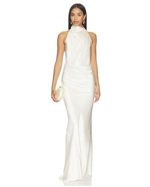 The Sei Halter Drape Gown - White