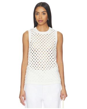 ALIGNE Jeanie Crochet Knitted Vest - White