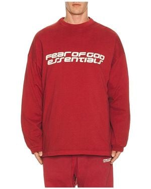 Fear Of God 90's Long Sleeve Tee - Red