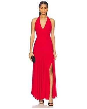 Bardot Mave Halter Neck Maxi Dress - Red