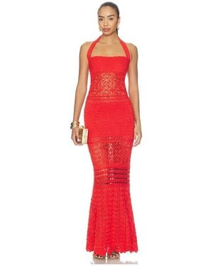 retroféte Peggie Crochet Dress - Red