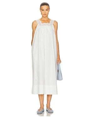 Helsa Midi Dress With Lace - White