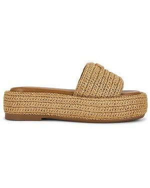 COACH Pantolette Sculpted C Flatform Raffia - Weiß