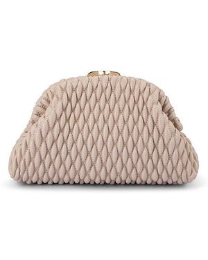 OLGA BERG Textured Clutch - Natural