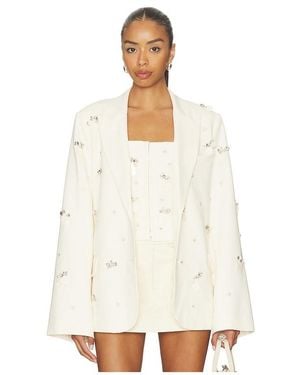 GUIZIO Embellished Oversized Blazer - White