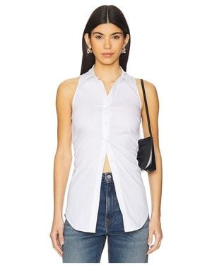 Simon Miller Loch Sleeveless Poplin Button Up - White