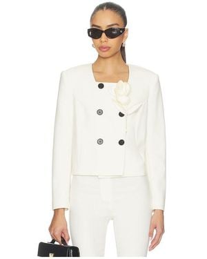 Self-Portrait 3D Flower Jacket - White