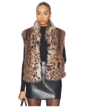 Generation Love Liona Leopard Faux Fur Vest - Multicolour